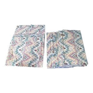 Set Of 6 Lot Soutwest Quilted Abstract Floral Placemats Napkins Vintage Cabin